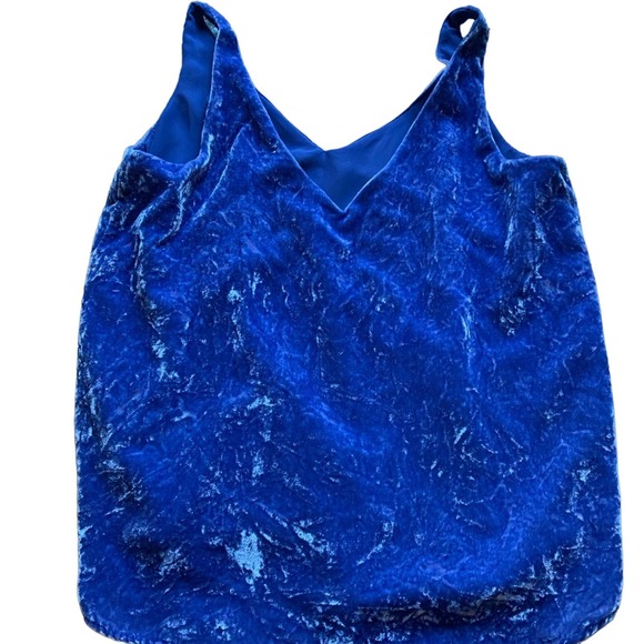 Loft womens size XS velvet top, sapphire - Picture 9 of 9